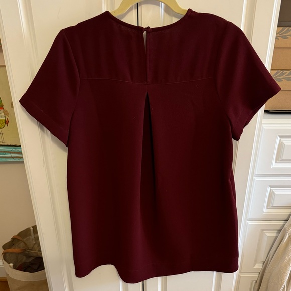 Madewell oxblood crepe blouse. Medium, like new, worn once - Picture 3 of 5